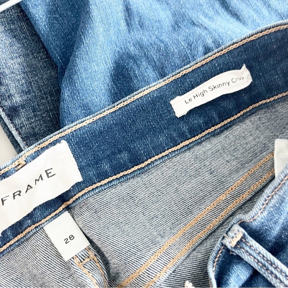 FRAME Denim Jeans Le High Skinny Crop Distressed Jeans in Gaby Wash - Picture 4 of 8